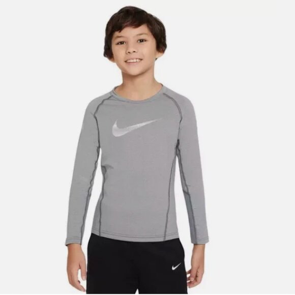 NWT Nike Pro Warm Long Sleeve Top Grey XL Youth Performance - Picture 1 of 14